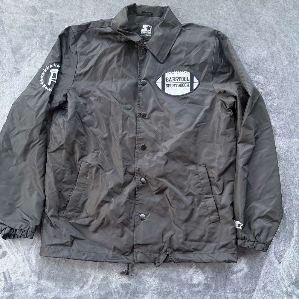 Starter Black Label Barstool Sportsbook Overs Club Coaches Jacket Size M